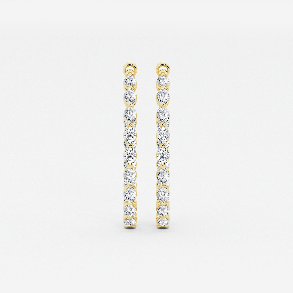 5 ctw Oval Lab Grown Diamond Inside Out Hoop Earrings