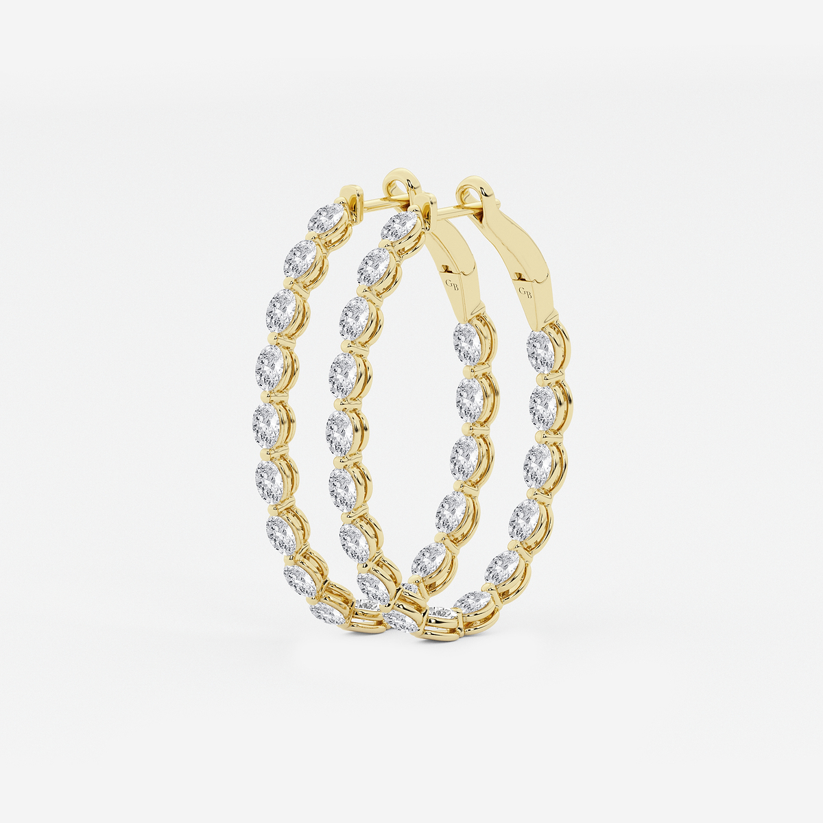 Additional Image 1 for  5 ctw Oval Lab Grown Diamond Inside Out Hoop Earrings