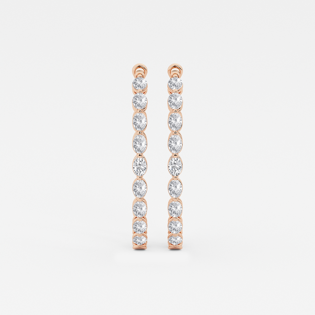 7 ctw Oval Lab Grown Diamond Inside Out Hoop Earrings