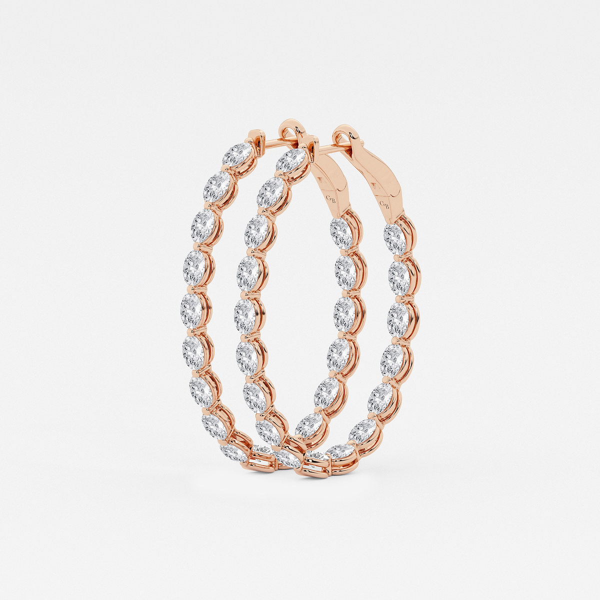 Additional Image 1 for  7 ctw Oval Lab Grown Diamond Inside Out Hoop Earrings