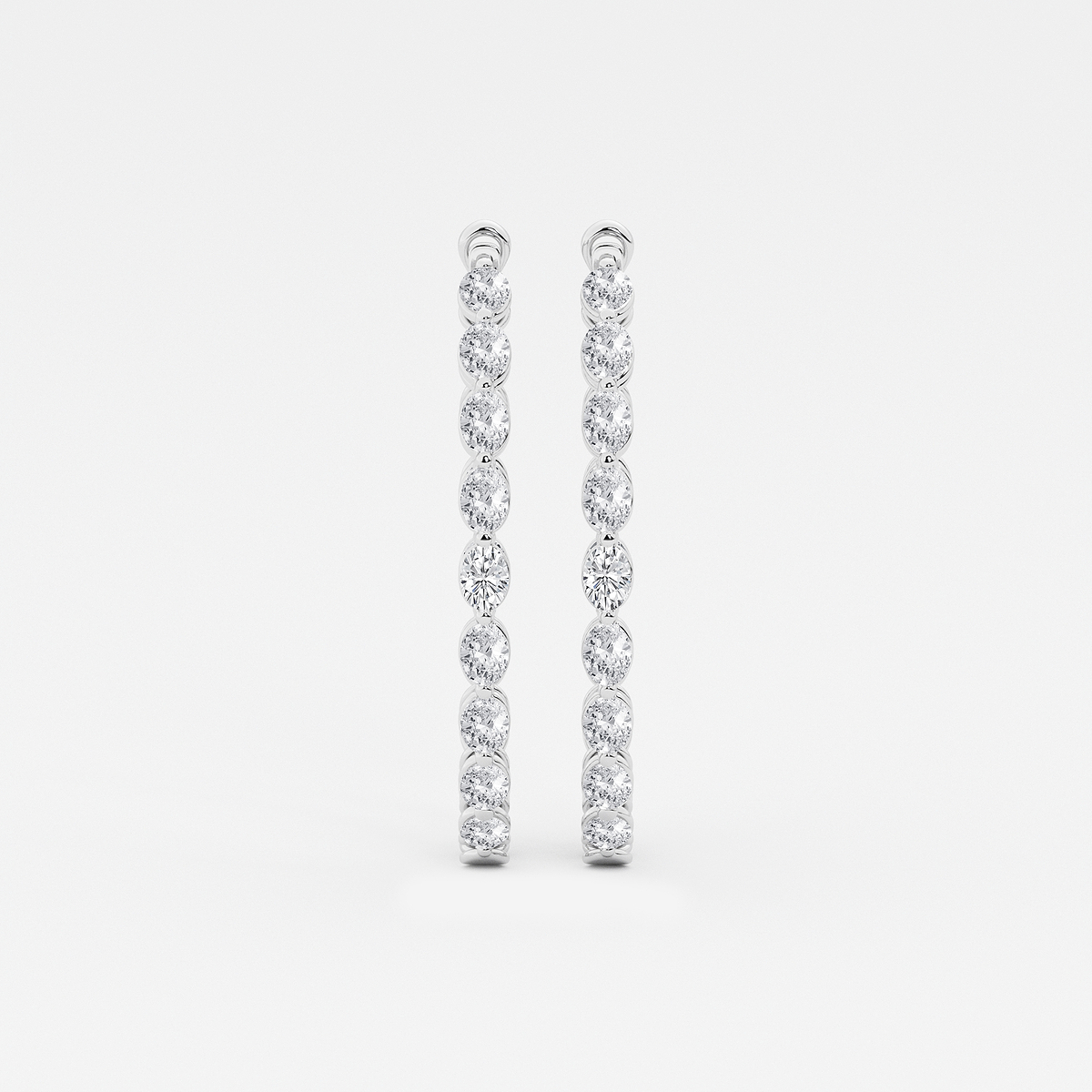 7 ctw Oval Lab Grown Diamond Inside Out Hoop Earrings