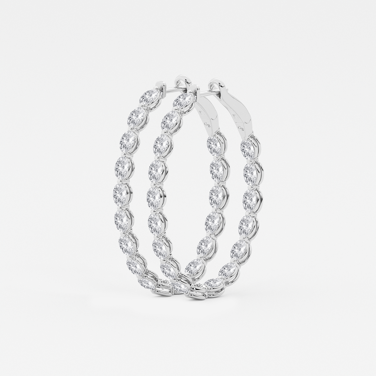 Additional Image 1 for  7 ctw Oval Lab Grown Diamond Inside Out Hoop Earrings