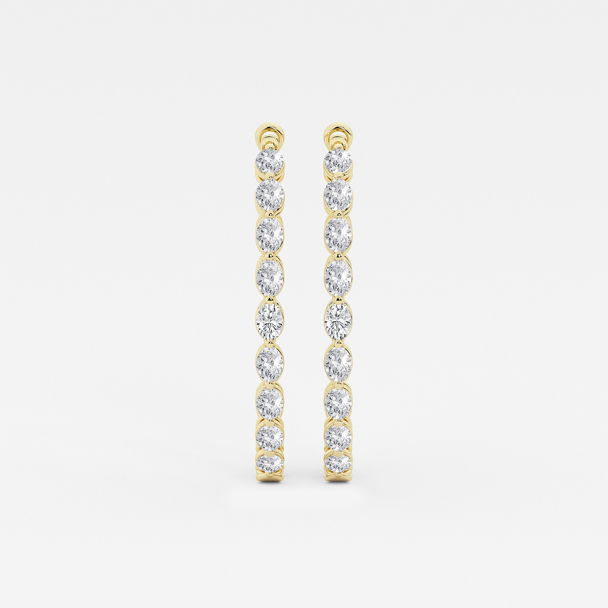 7 ctw Oval Lab Grown Diamond Inside Out Hoop Earrings