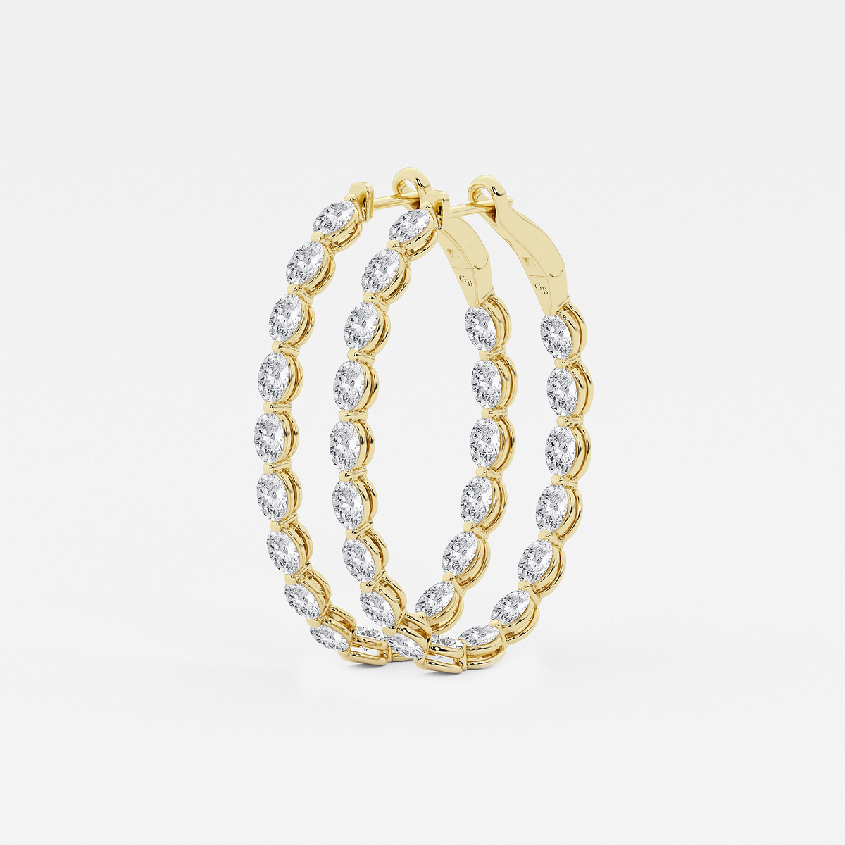 Additional Image 1 for  7 ctw Oval Lab Grown Diamond Inside Out Hoop Earrings