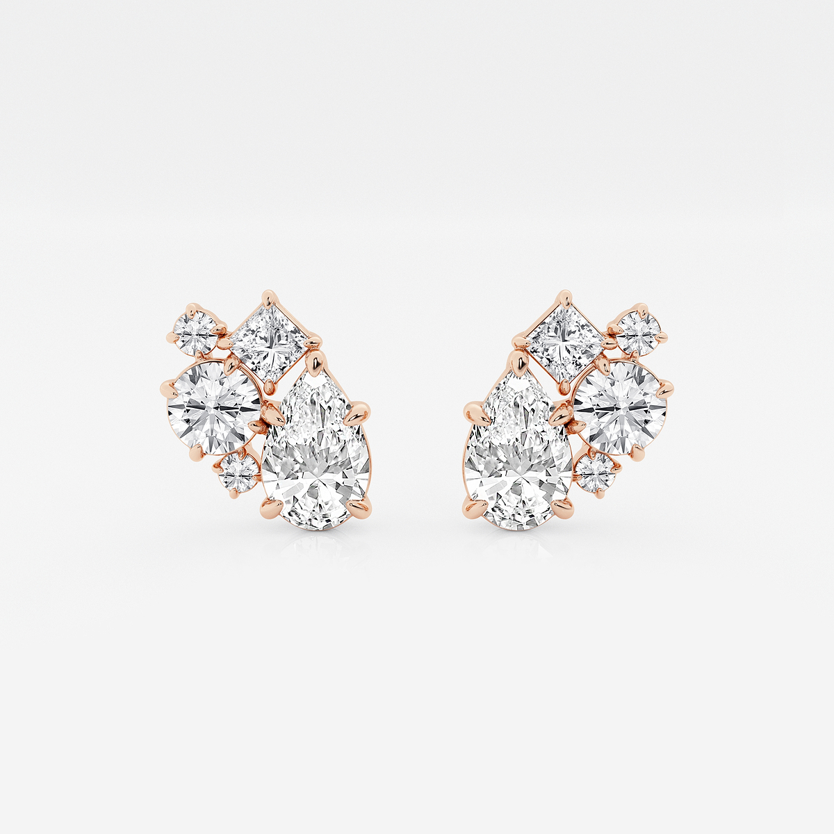 3 ctw Mosaic Five Stone Earrings