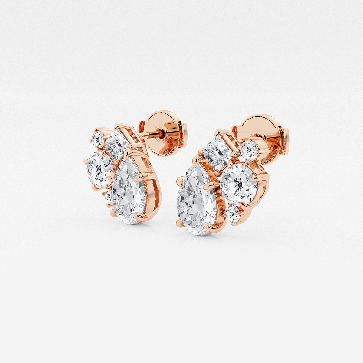 Additional Image 1 for  3 ctw Mosaic Five Stone Earrings