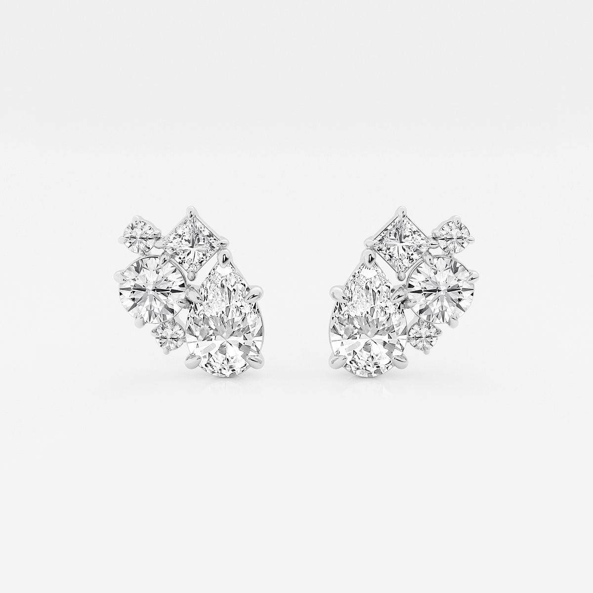 3 ctw Mosaic Five Stone Earrings