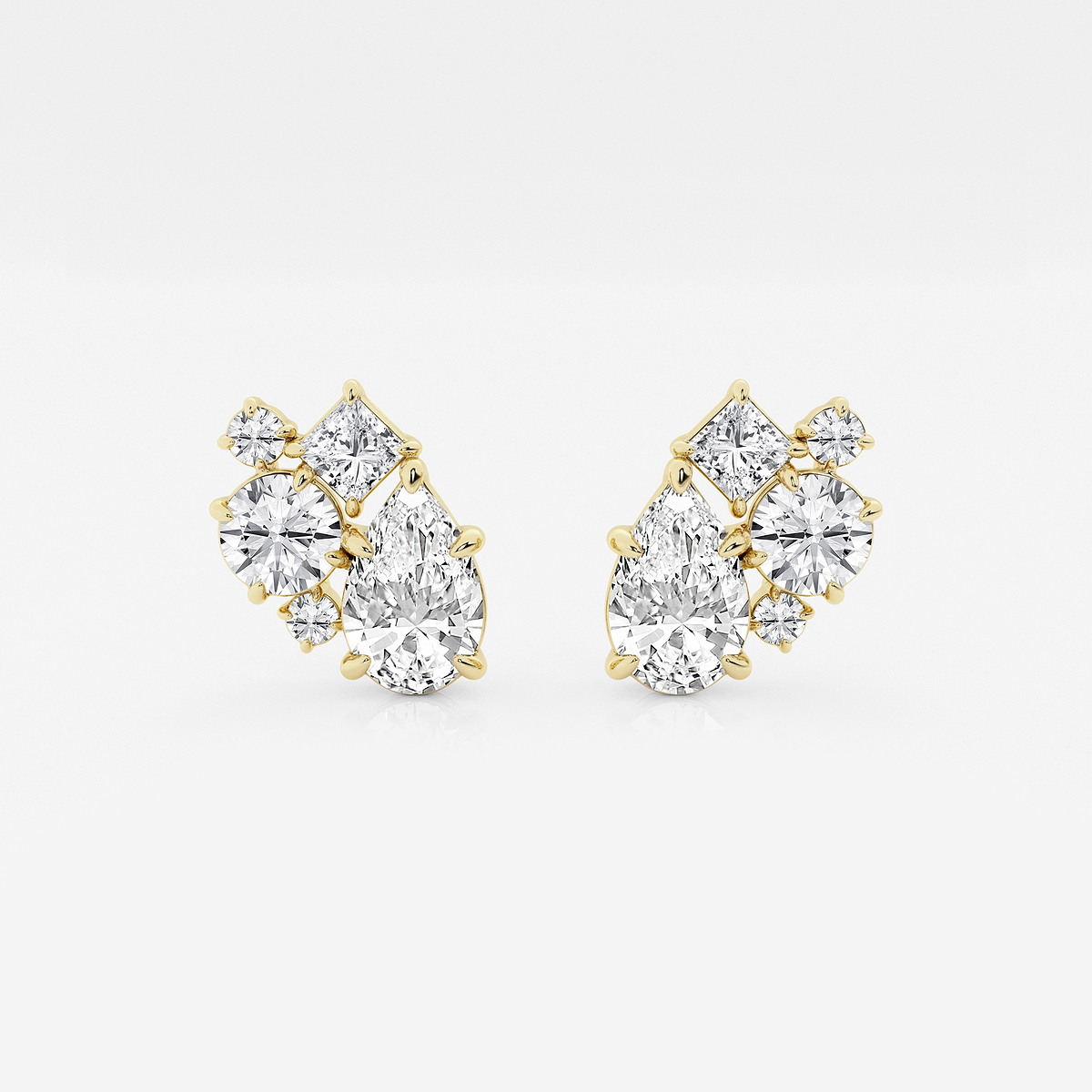 3 ctw Mosaic Five Stone Earrings