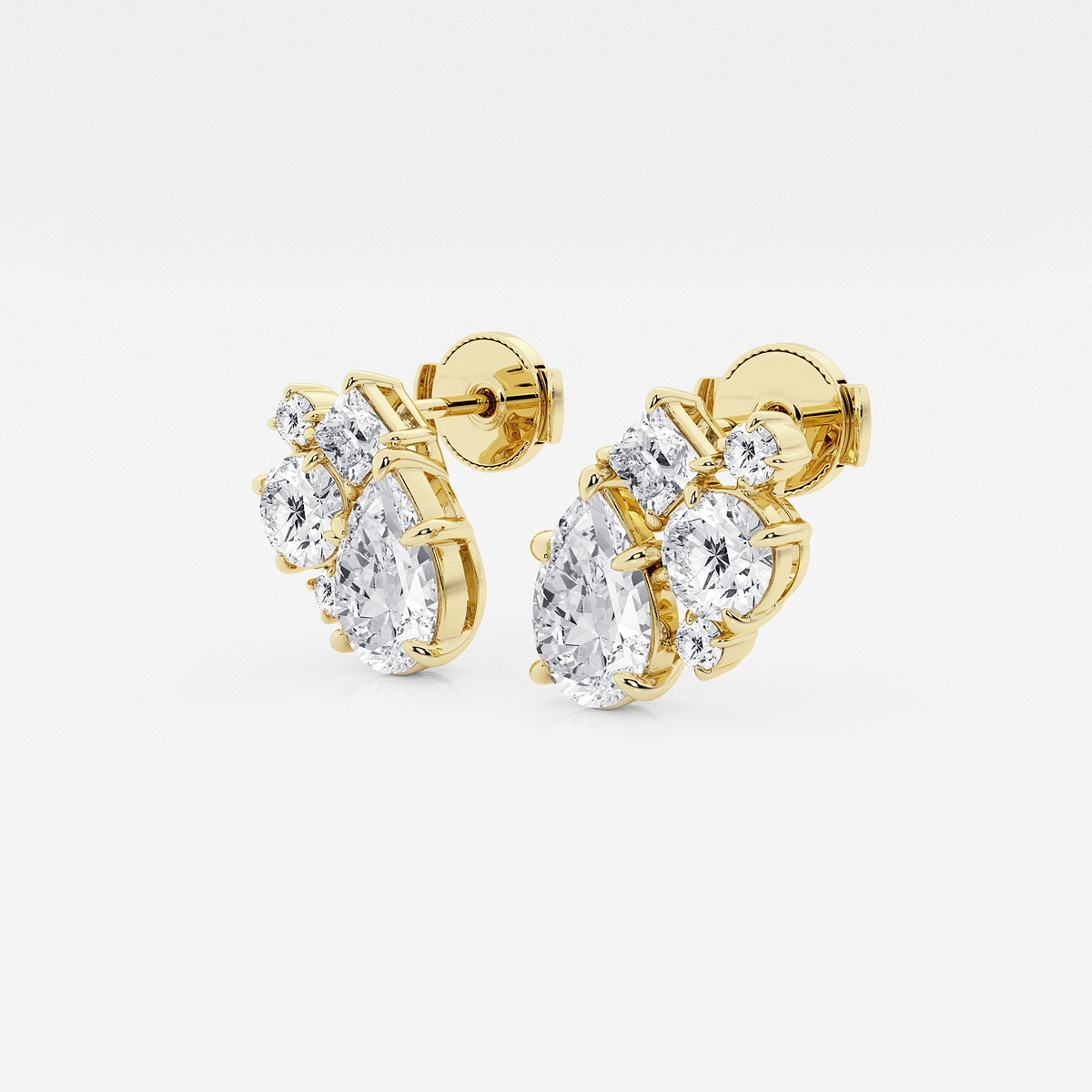 Additional Image 1 for  3 ctw Mosaic Five Stone Earrings