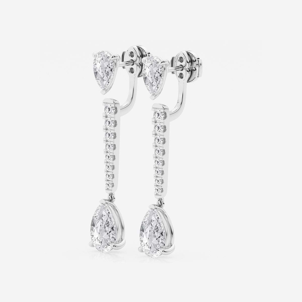 Additional Image 1 for  6 3/4 ctw Pear Lab Grown Diamond  Drop Earrings