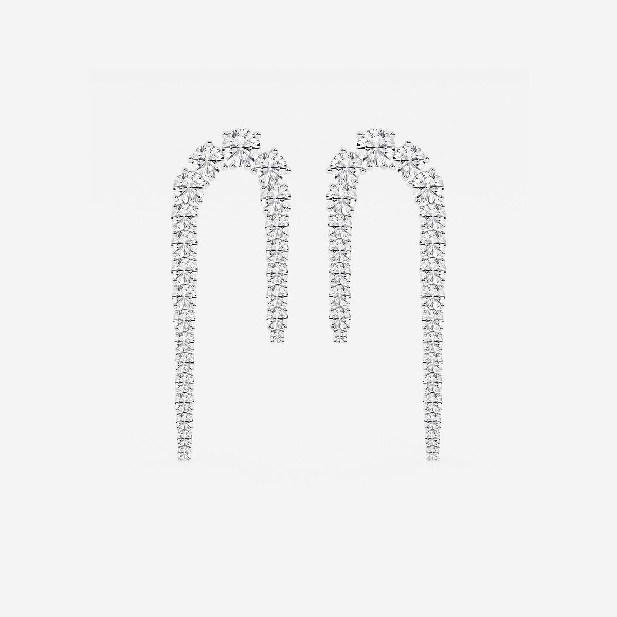 10 ctw Round Lab Grown Diamond U Shaped Drop Earrings