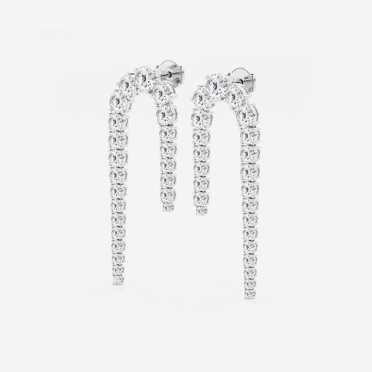 Additional Image 1 for  10 ctw Round Lab Grown Diamond U Shaped Drop Earrings