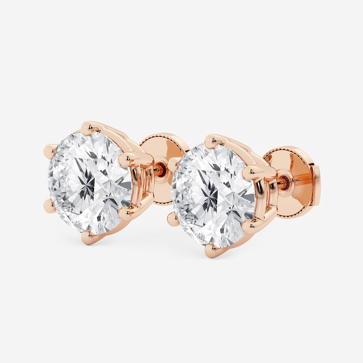 Additional Image 1 for  8 ctw Round Colorless Lab Grown Diamond Six Prong Stud Earrings
