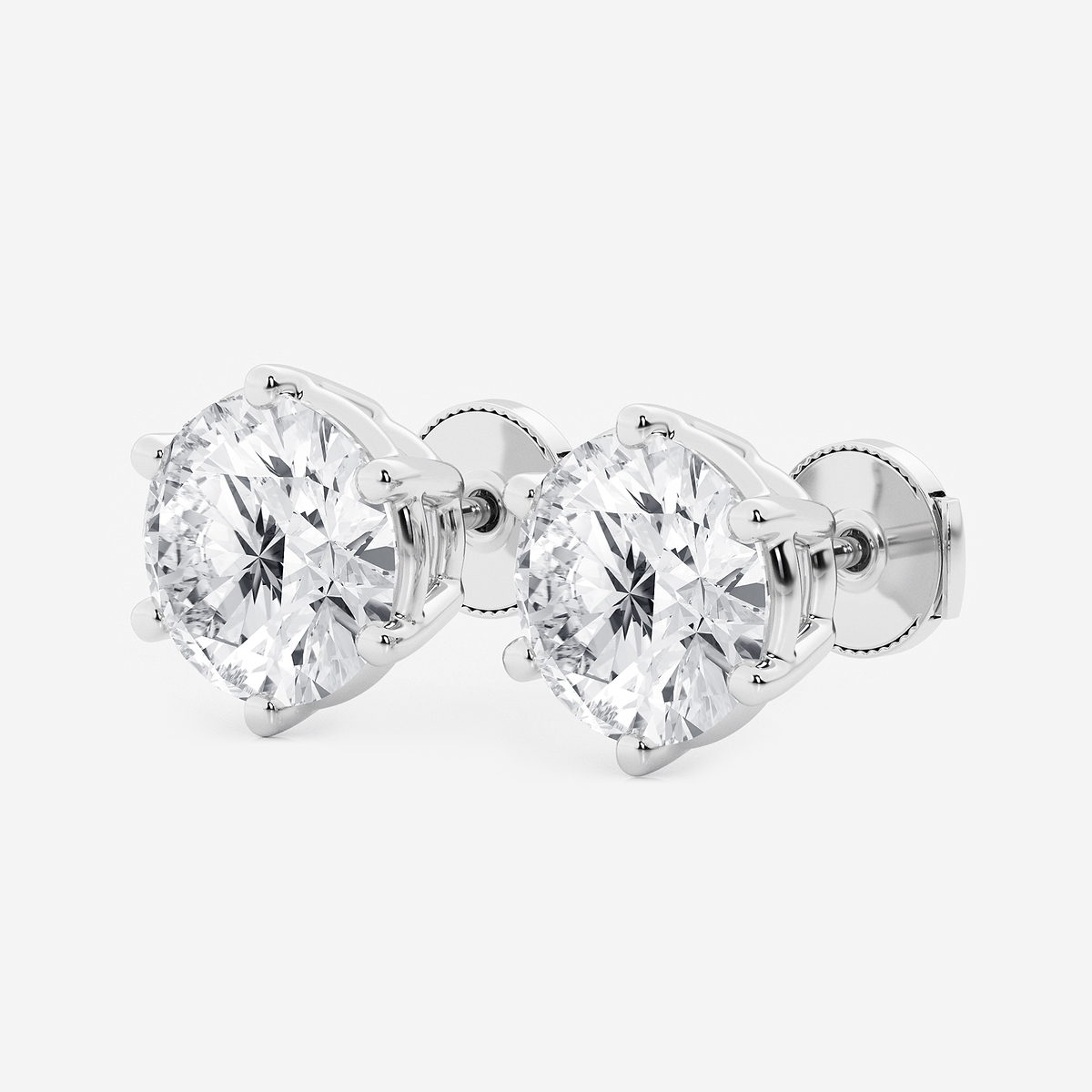 Additional Image 1 for  8 ctw Round Colorless Lab Grown Diamond Six Prong Stud Earrings