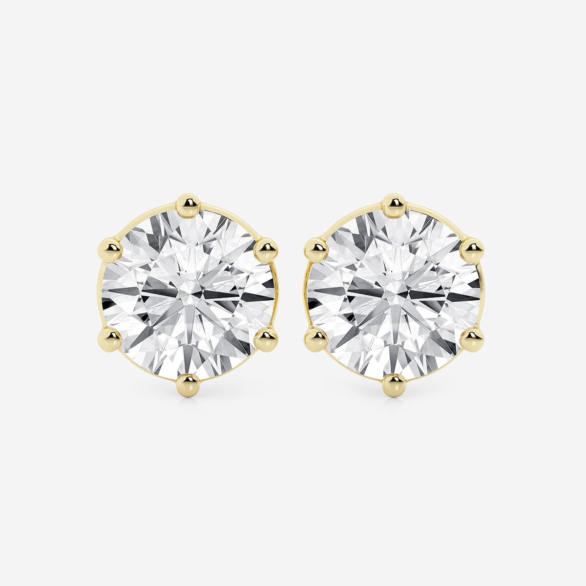 8 ctw Round Colorless Lab Grown Diamond Six Prong Stud Earrings