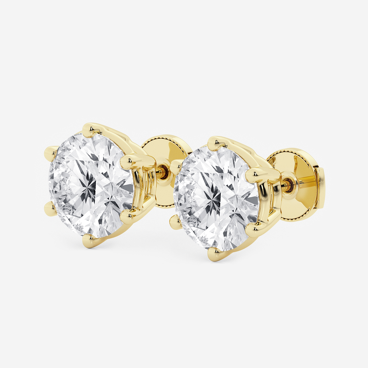 Additional Image 1 for  8 ctw Round Colorless Lab Grown Diamond Six Prong Stud Earrings
