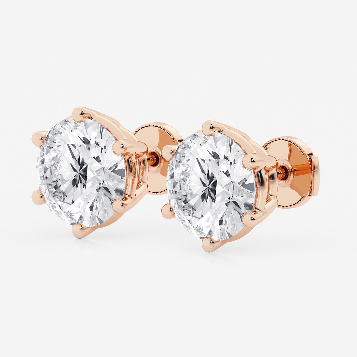 Additional Image 1 for  10 ctw Round Colorless Lab Grown Diamond Six Prong Stud Earrings