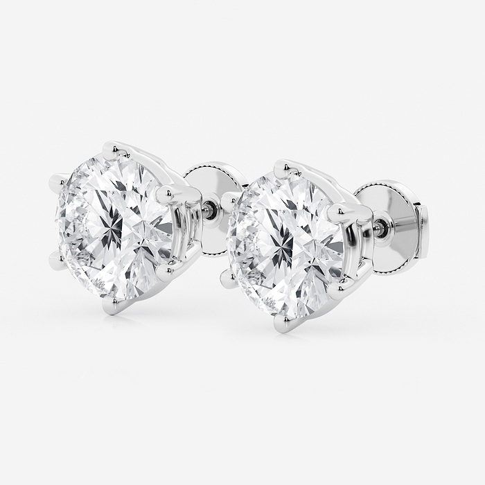 6 Prong Round Studs