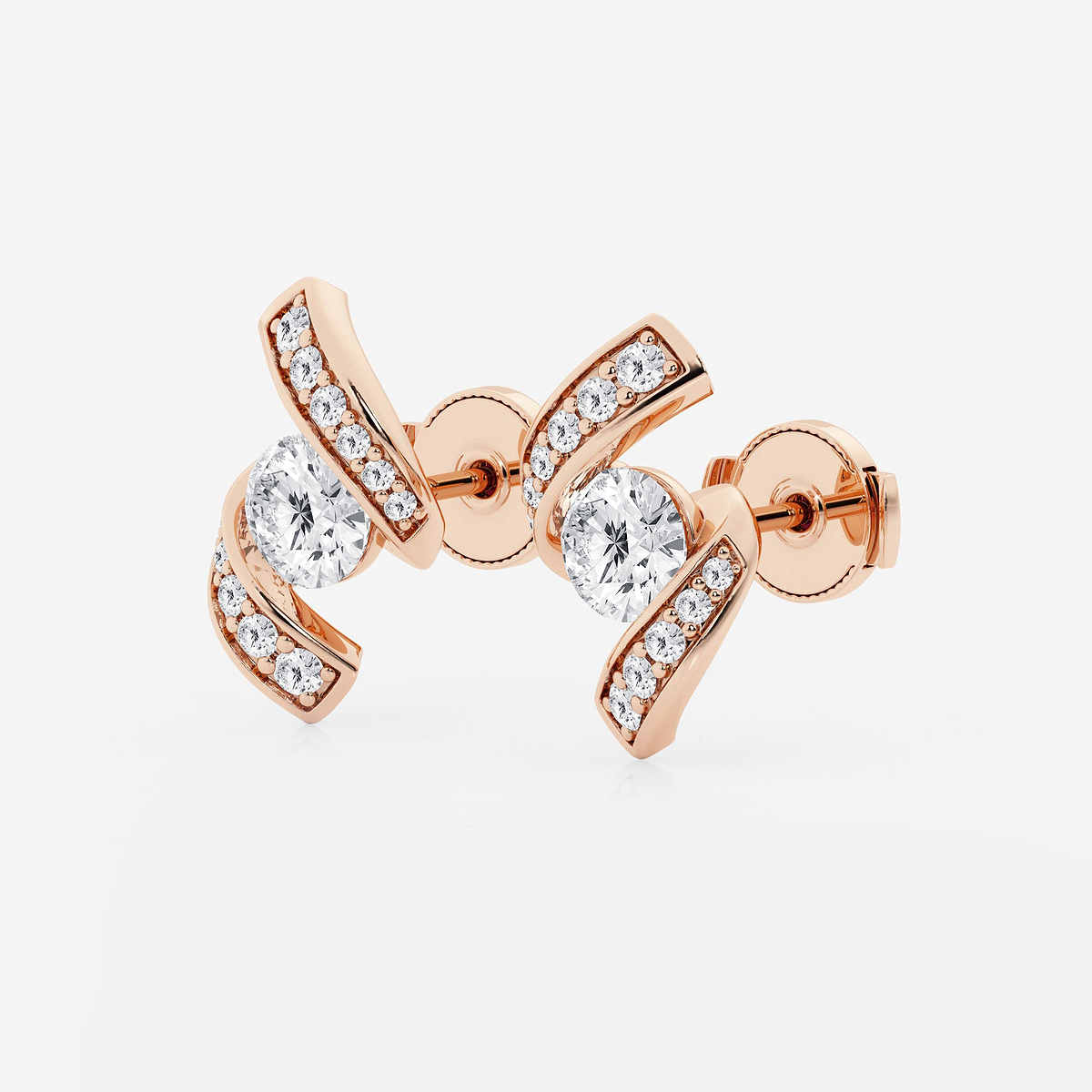 Additional Image 1 for  1 1/4 ctw Curve Wave Earrings
