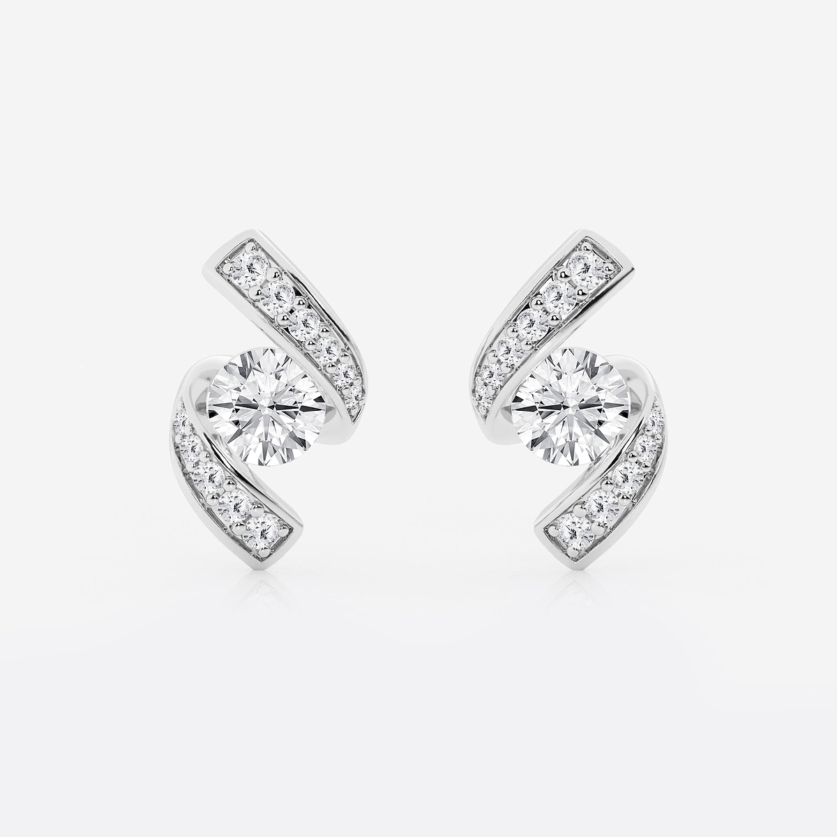 1 1/4 ctw Curve Wave Earrings