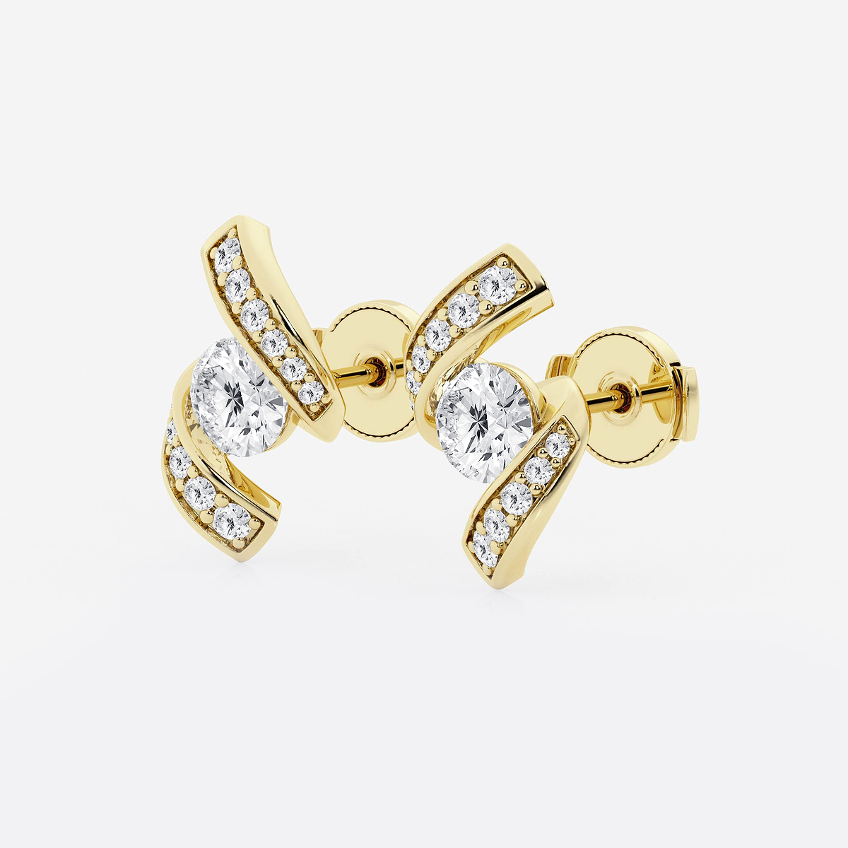 Additional Image 1 for  1 1/4 ctw Curve Wave Earrings