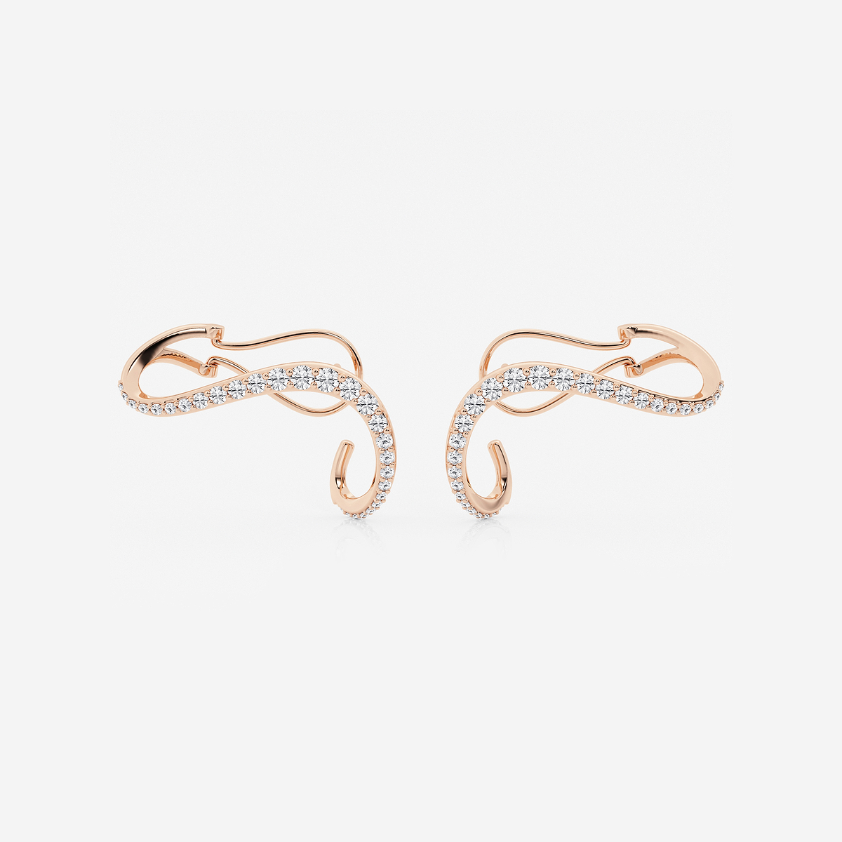1 2/5 ctw Curve Flow Wraparound Earrings