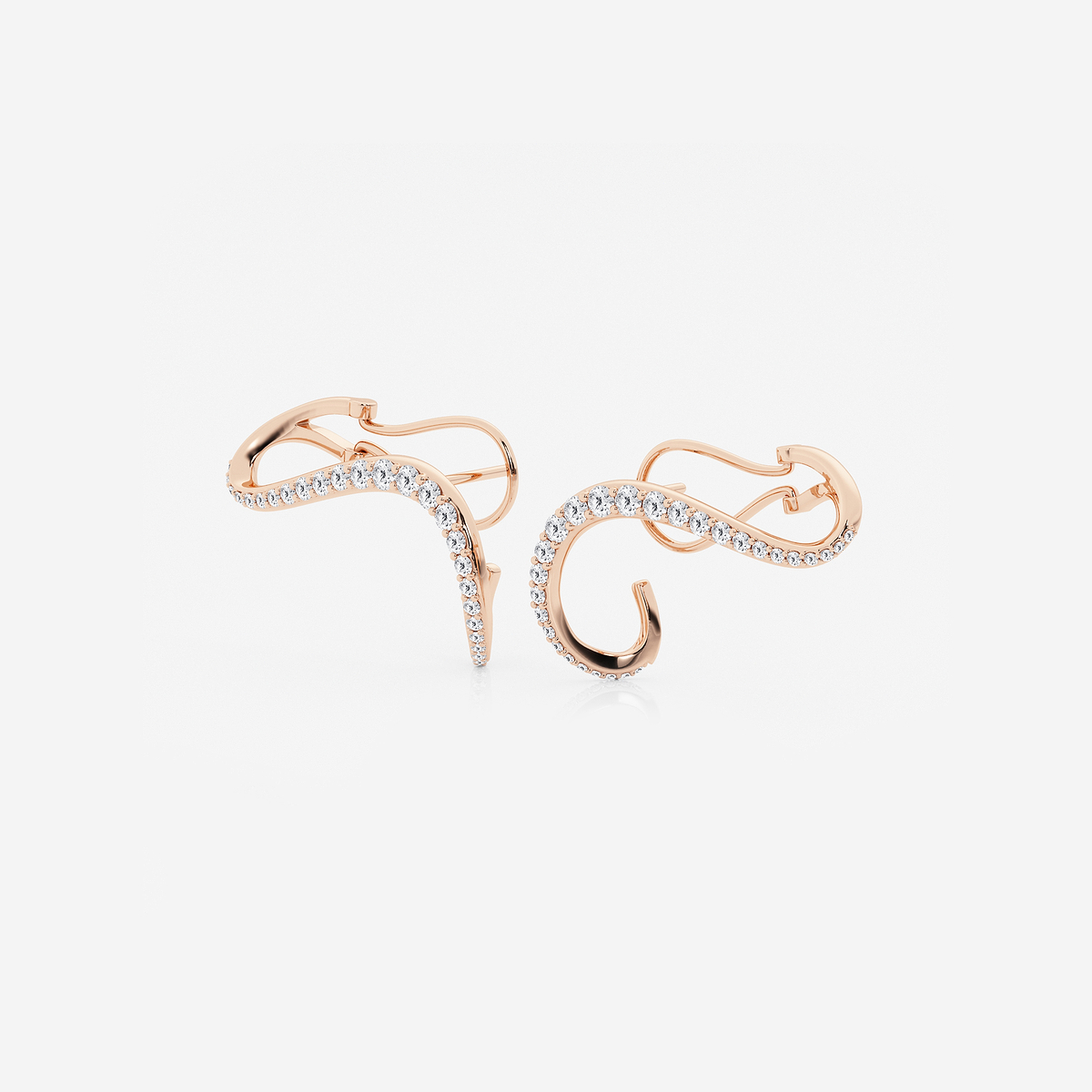 Additional Image 1 for  1 2/5 ctw Curve Flow Wraparound Earrings