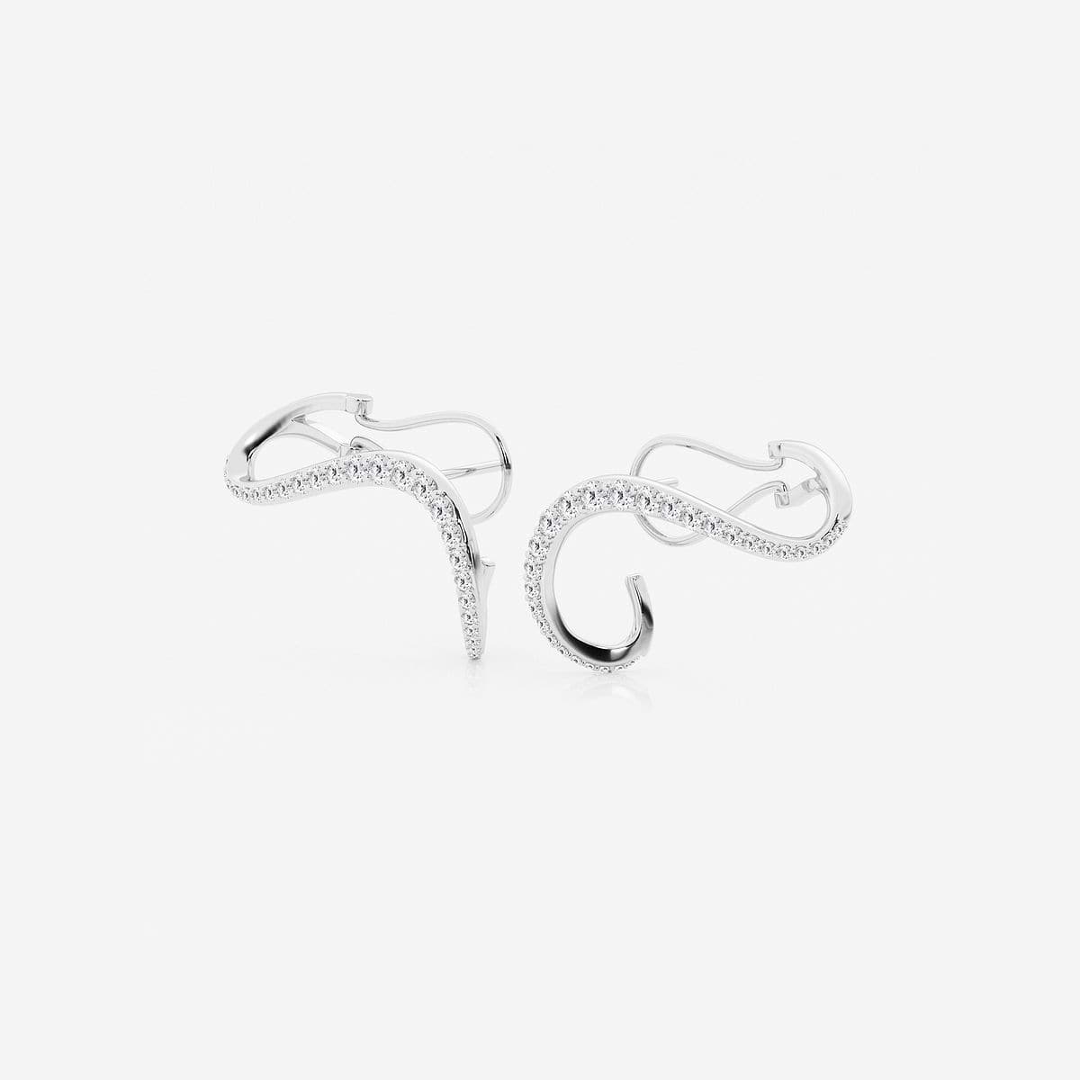 Additional Image 1 for  1 2/5 ctw Curve Flow Wraparound Earrings