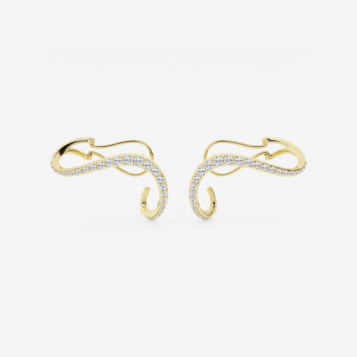 1 2/5 ctw Curve Flow Wraparound Earrings