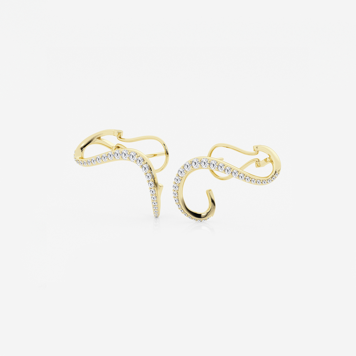 Additional Image 1 for  1 2/5 ctw Curve Flow Wraparound Earrings