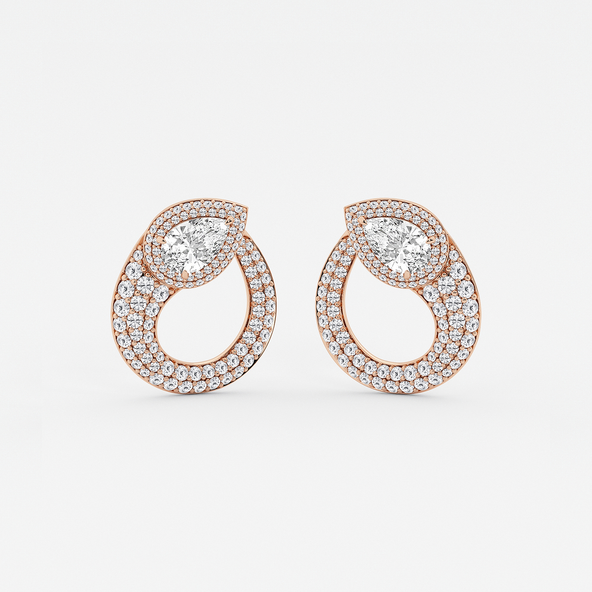 4 ctw Pear Lab Grown Diamond Earrings