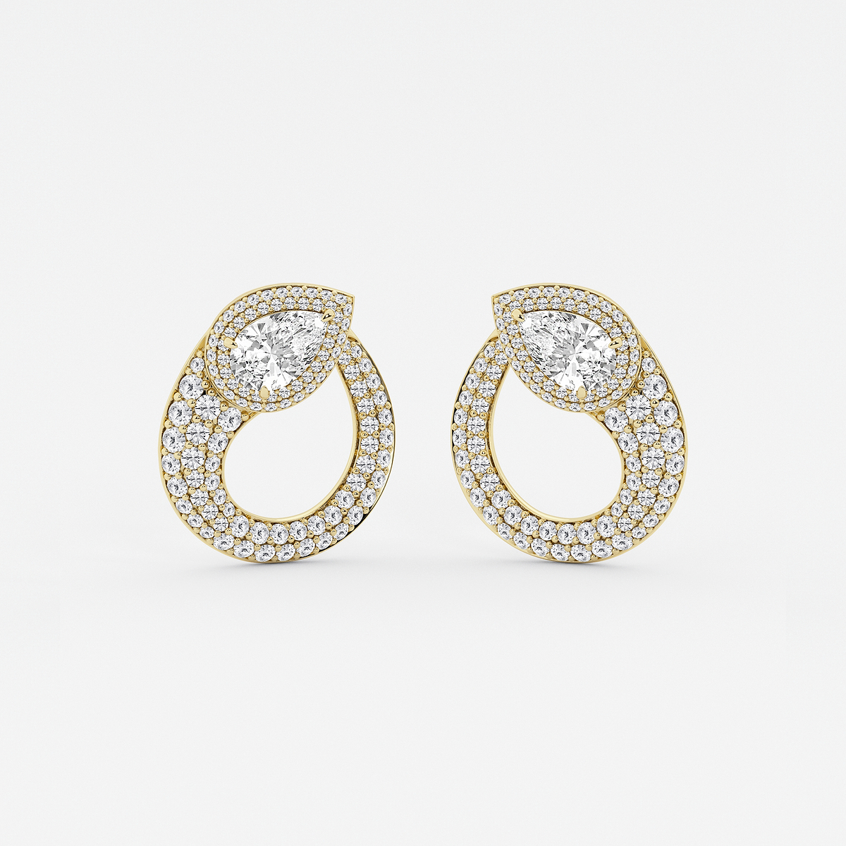 4 ctw Pear Lab Grown Diamond Earrings
