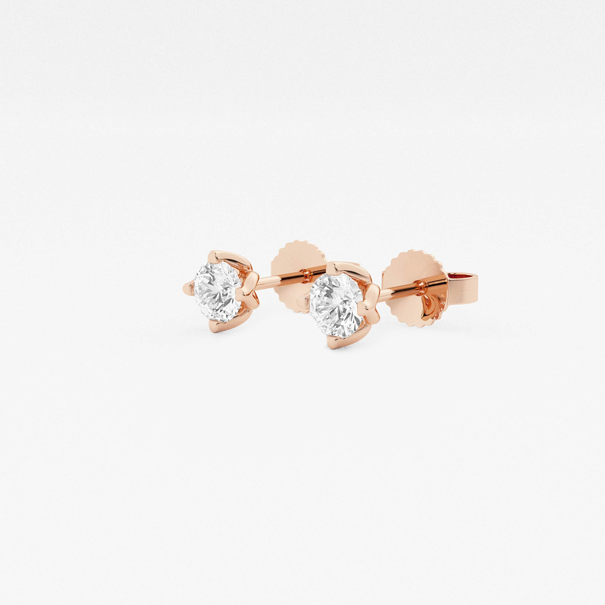 Additional Image 1 for  1/2 ctw Round Lab Grown Diamond Flower Petal Solitaire Stud Earrings