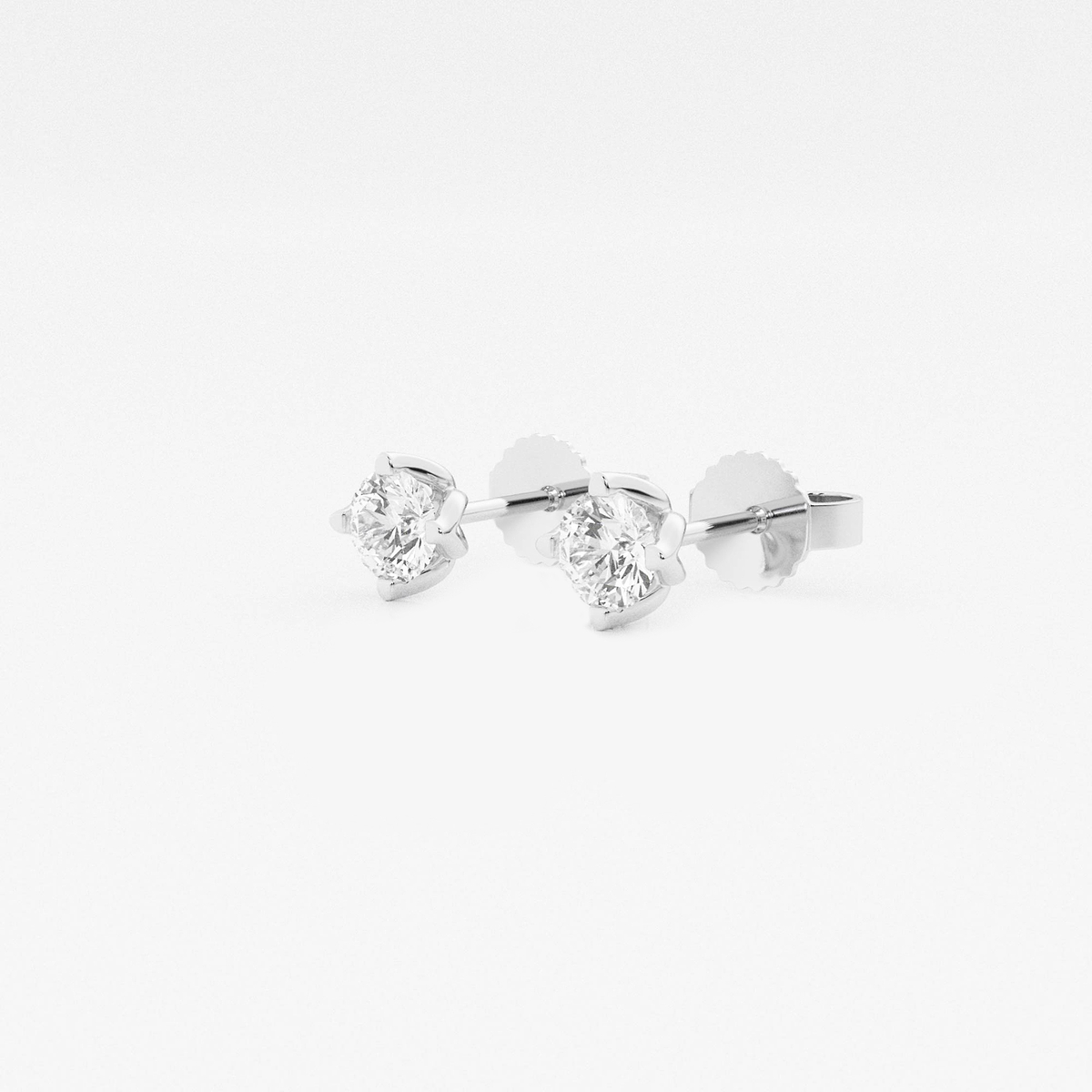 Additional Image 1 for  1/2 ctw Round Lab Grown Diamond Flower Petal Solitaire Stud Earrings