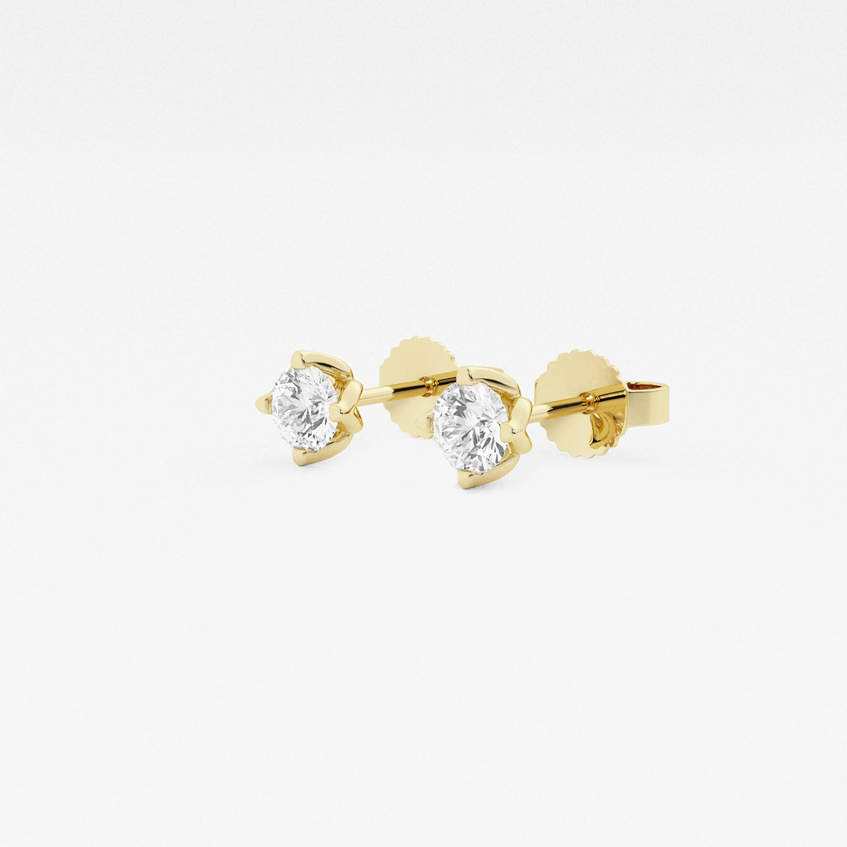Additional Image 1 for  1/2 ctw Round Lab Grown Diamond Flower Petal Solitaire Stud Earrings