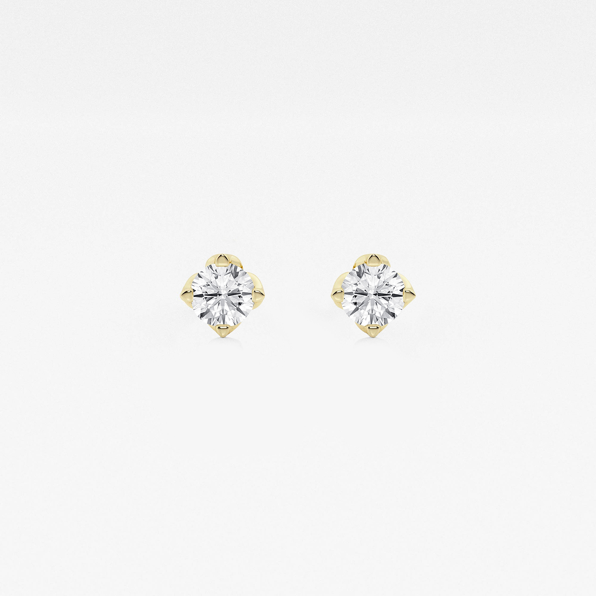 1/2 ctw Round Lab Grown Diamond Flower Petal Solitaire Stud