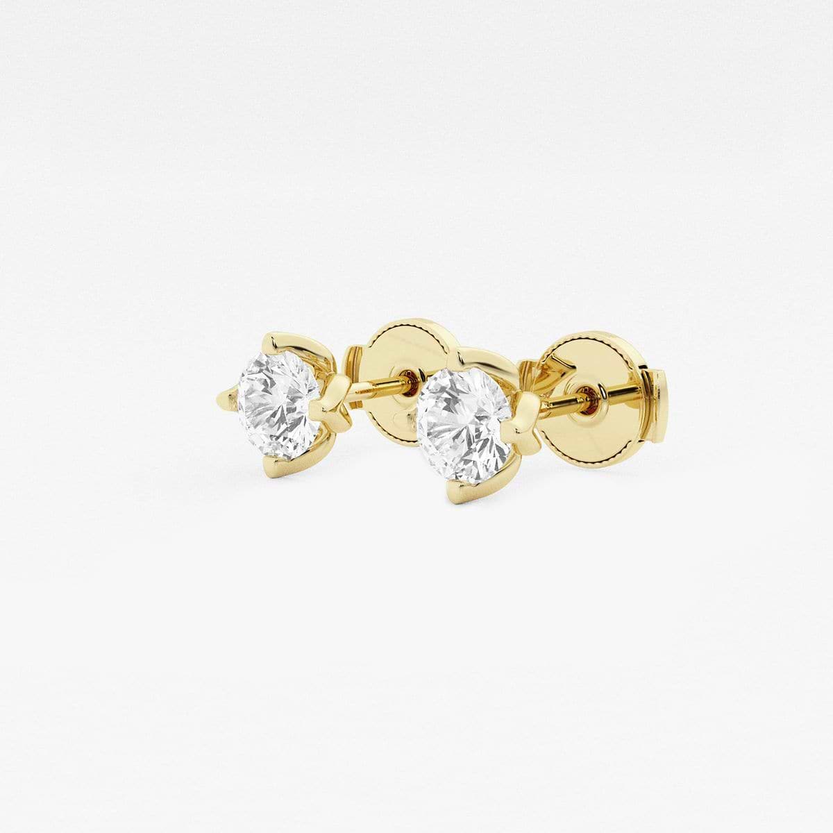 Additional Image 1 for  1 ctw Round Lab Grown Diamond Flower Petal Solitaire Stud Earrings