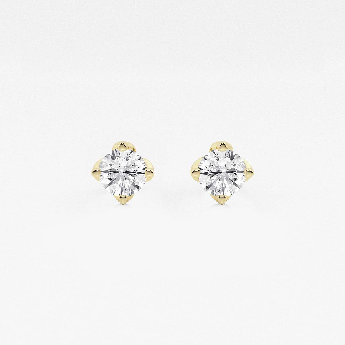 1 ctw Round Lab Grown Diamond Flower Petal Solitaire Stud Earrings
