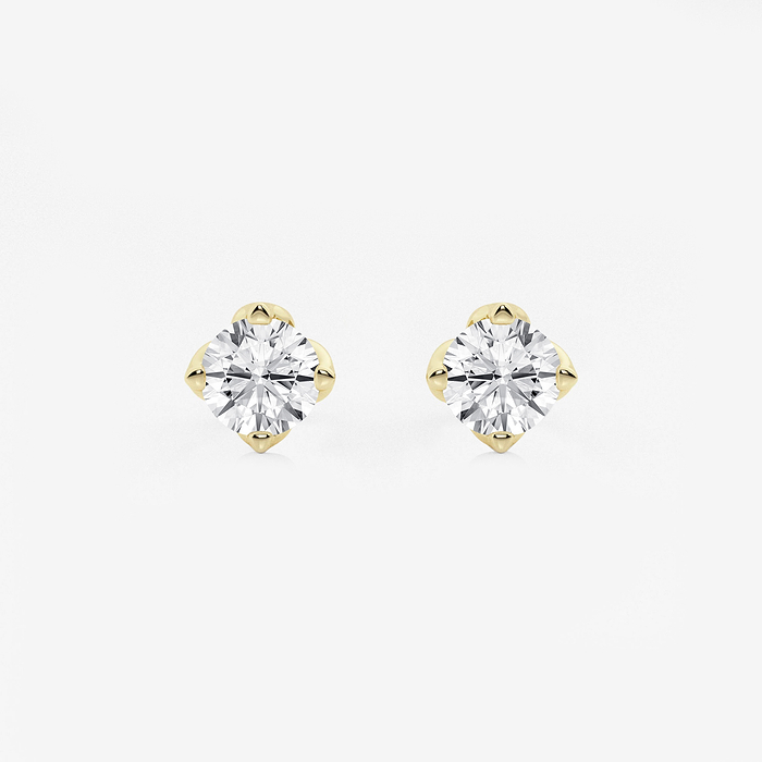 Orecchini con solitario - Punto Luce - Diamanti Carati 0,30 color H - VS - in or