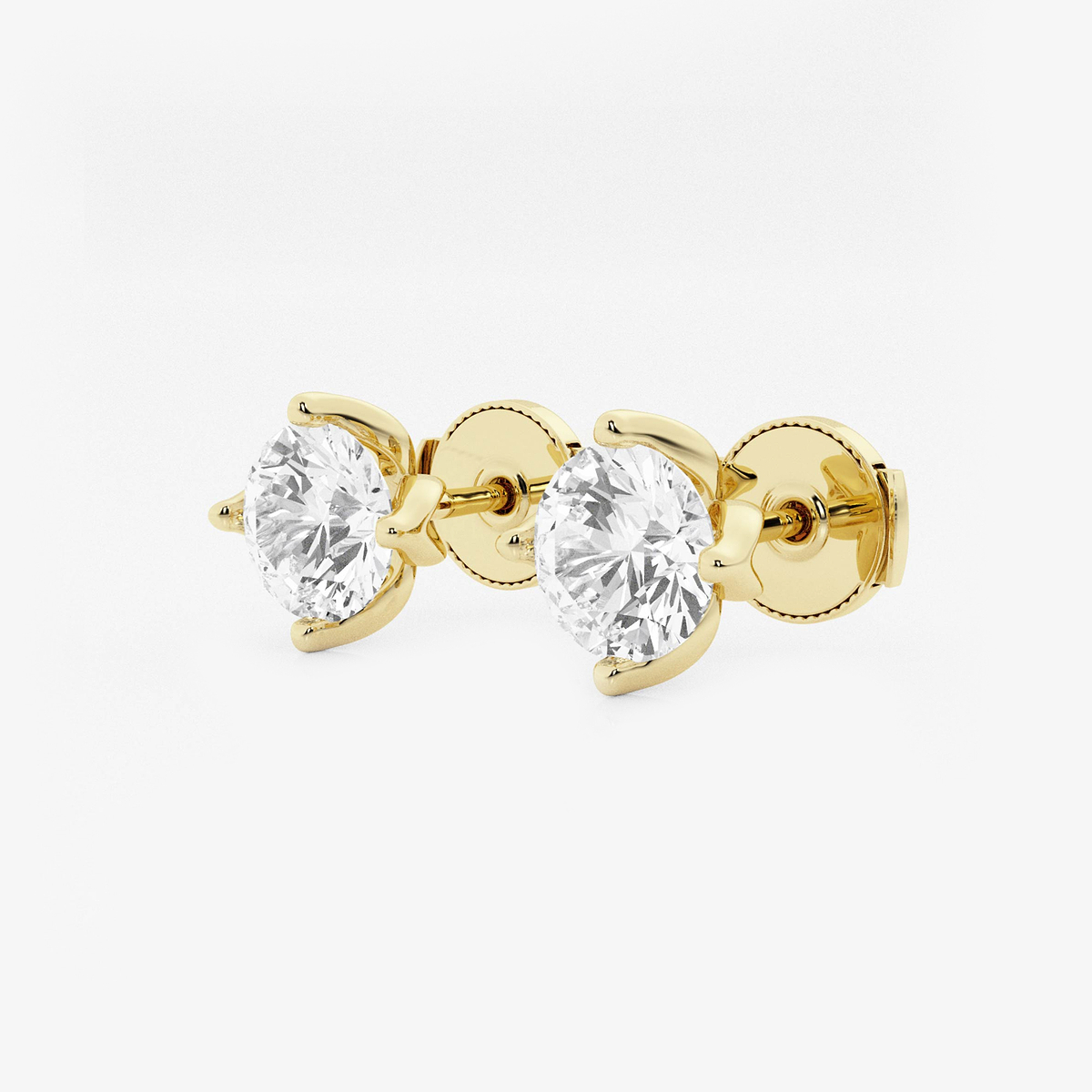 Additional Image 1 for  3 ctw Round Lab Grown Diamond Flower Petal Solitaire Certified Stud Earrings