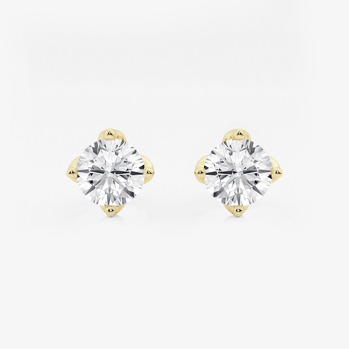 3 ctw Round Lab Grown Diamond Flower Petal Solitaire Certified Stud Earrings
