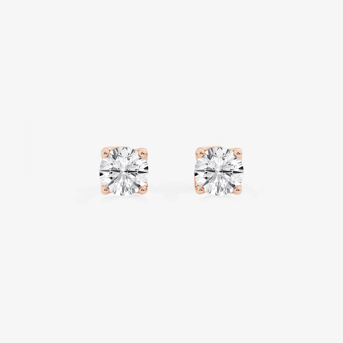 1 ctw Round Lab Grown Diamond Twisted Floral Solitaire Stud Earrings