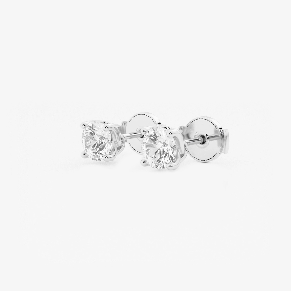 Additional Image 1 for  1 ctw Round Lab Grown Diamond Twisted Floral Solitaire Stud Earrings