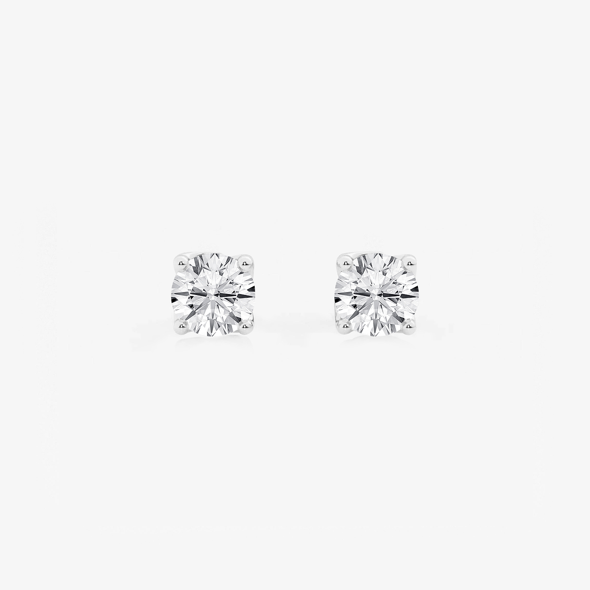 1 ctw Round Lab Grown Diamond Twisted Floral Solitaire Stud Earrings
