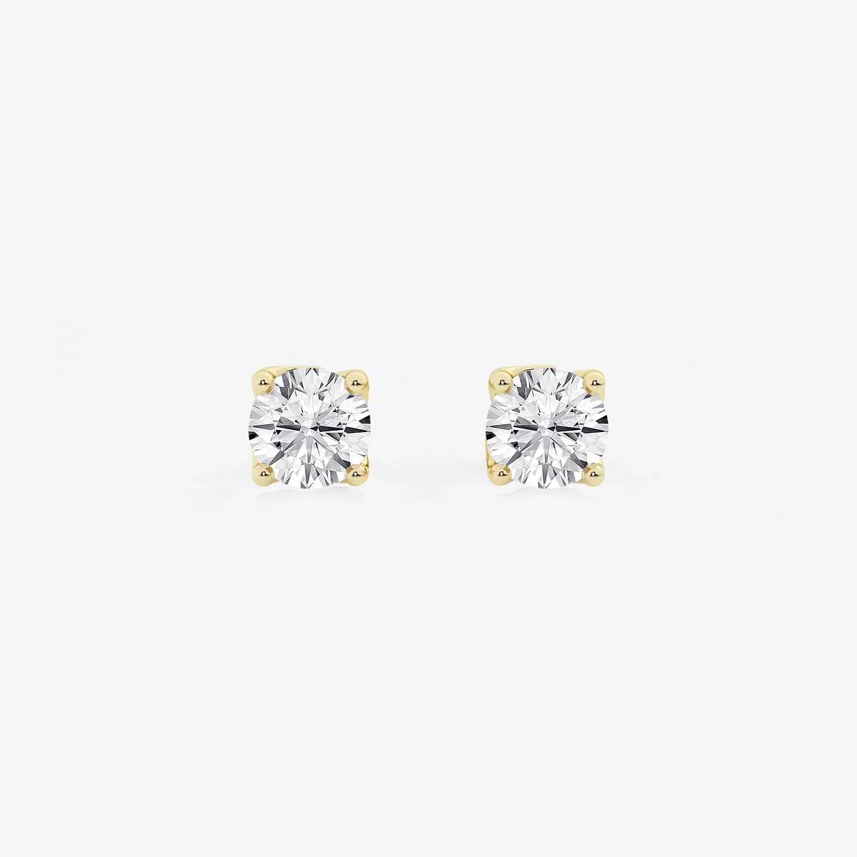 1 ctw Round Lab Grown Diamond Twisted Floral Solitaire Stud Earrings