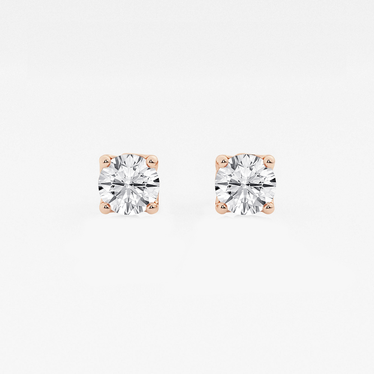 1 1/2 ctw Round Lab Grown Diamond Twisted Floral Solitaire Stud Earrings