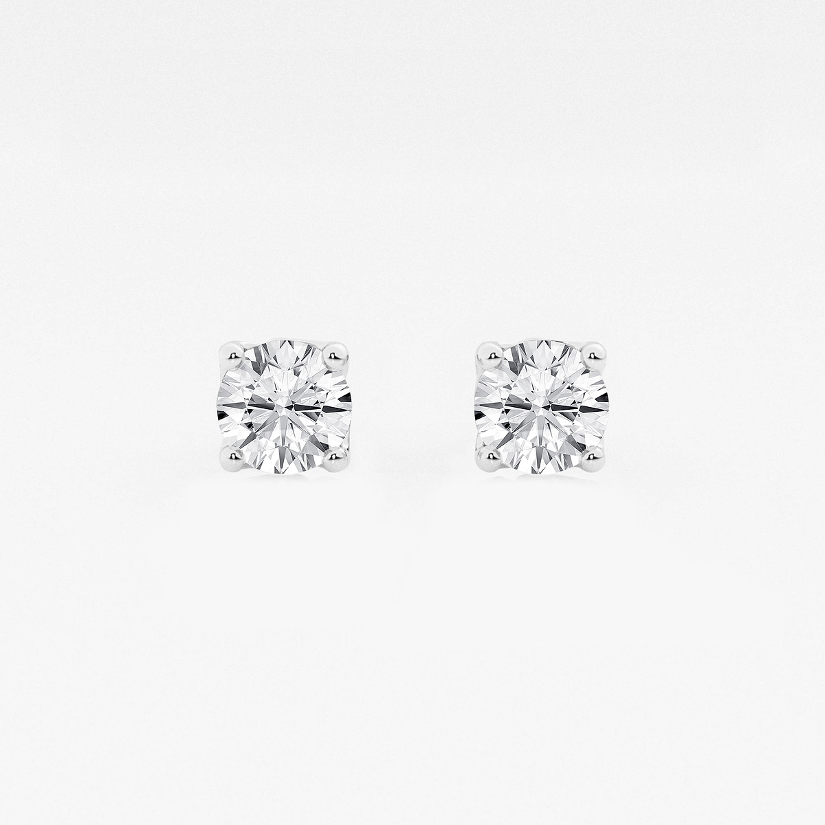 1 1/2 ctw Round Lab Grown Diamond Twisted Floral Solitaire Stud Earrings