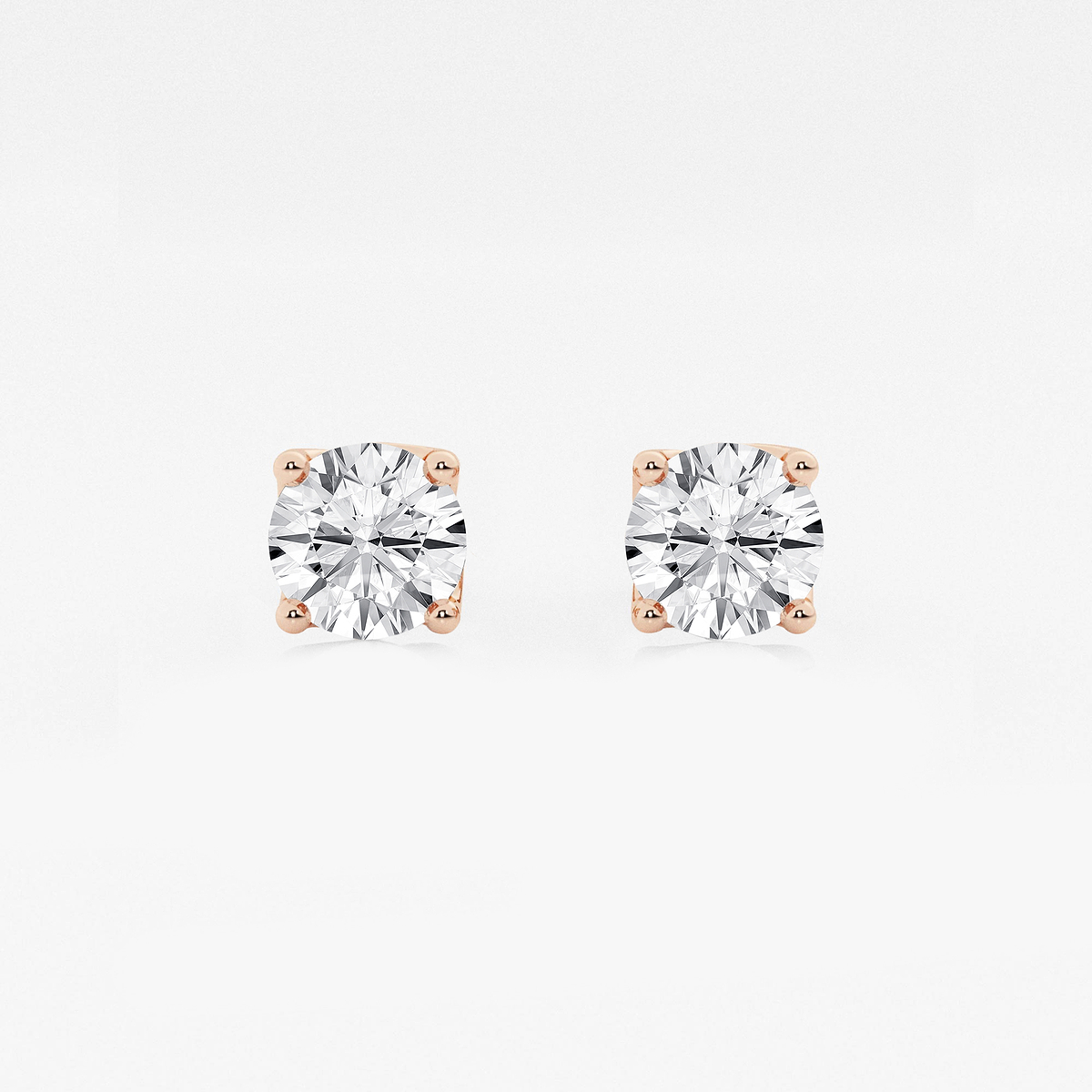 2 ctw Round Lab Grown Diamond Twisted Floral Solitaire Certified Stud Earrings