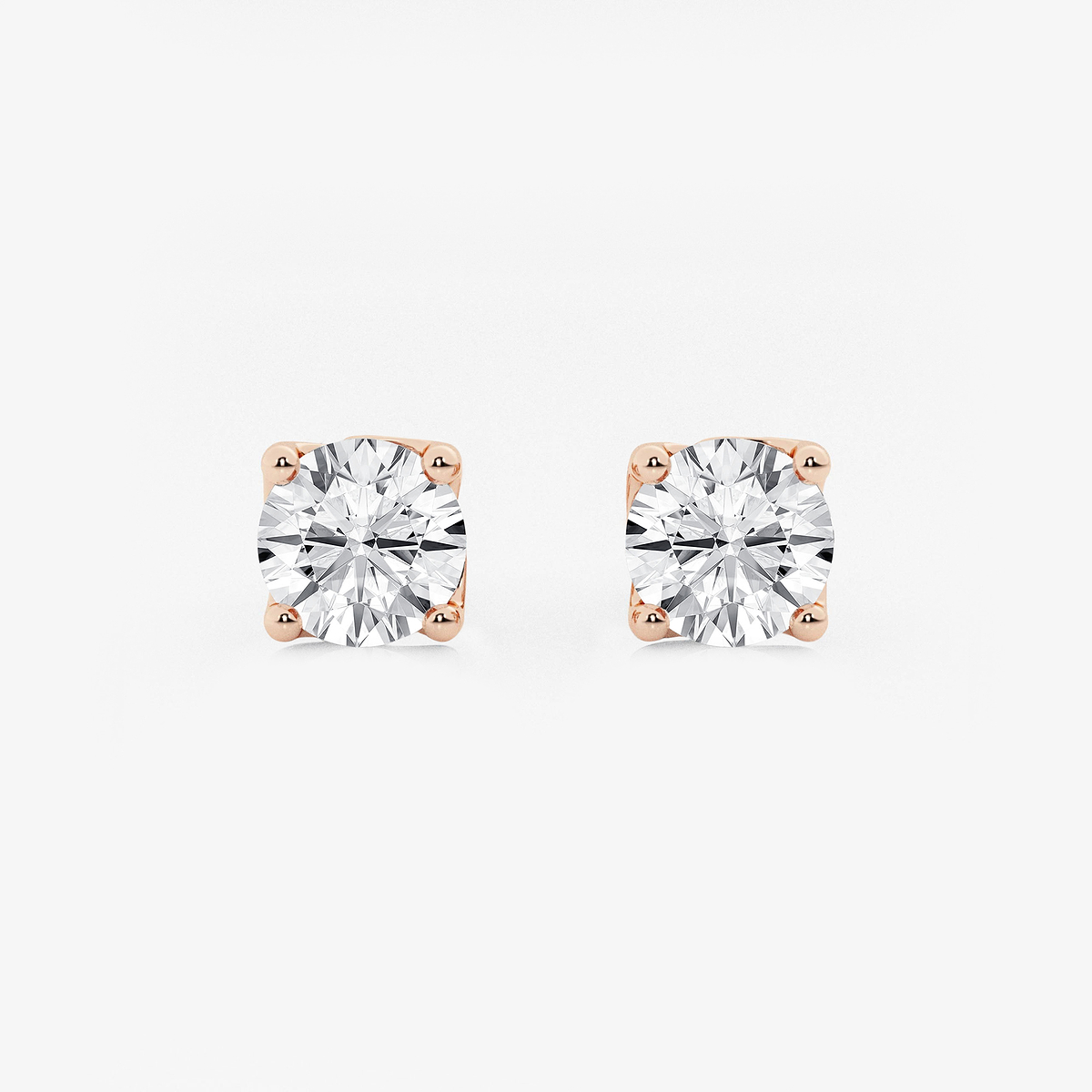 3 ctw Round Lab Grown Diamond Twisted Floral Solitaire Certified Stud Earrings