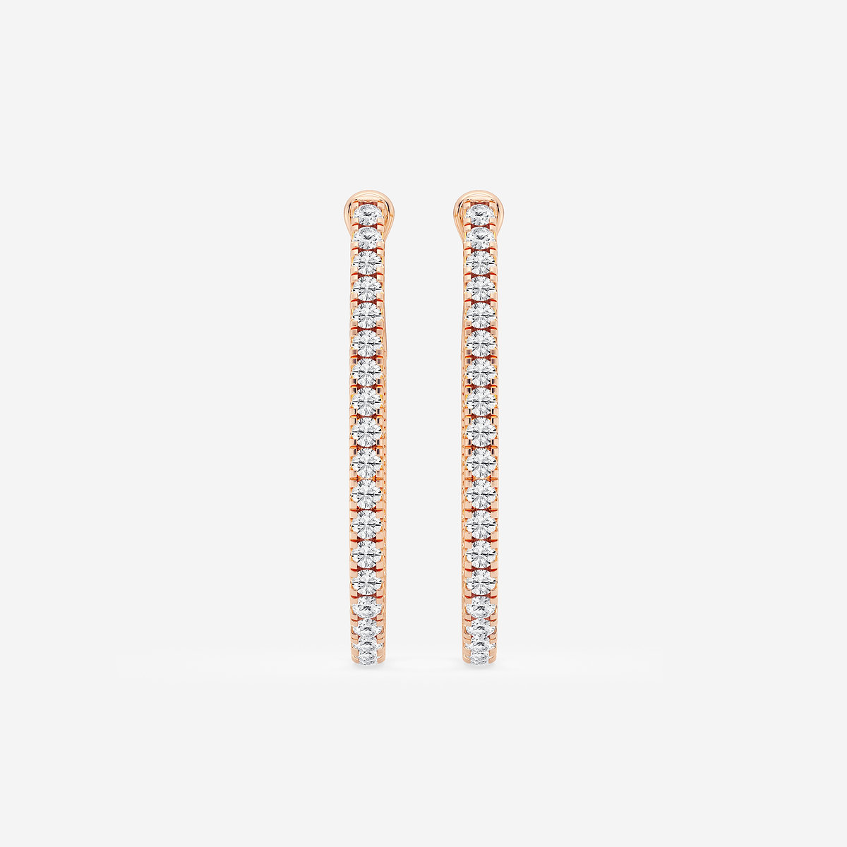 2 ctw Round Lab Grown Diamond Inside Out Hoop Earrings